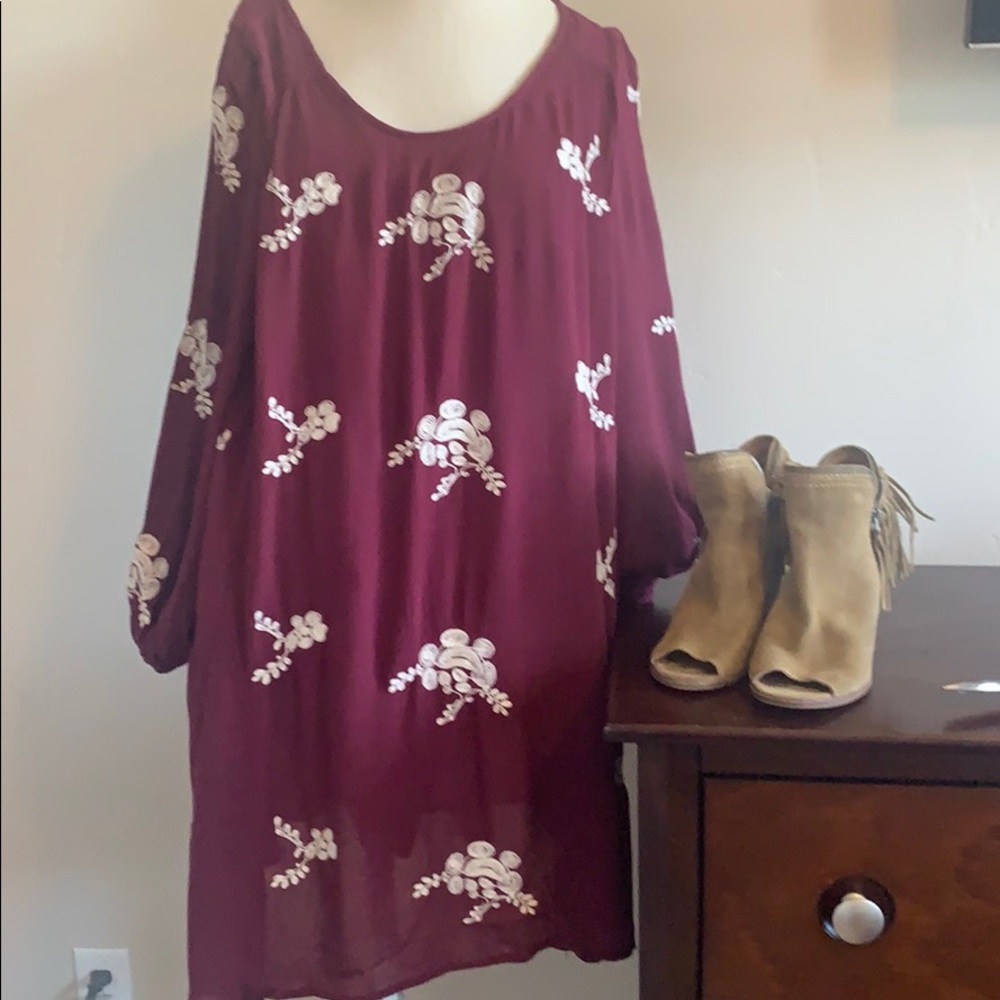 This beautiful burgundy dress!